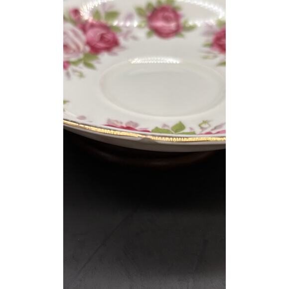 Vintage Pink Floral ADDERLEY fine bone China teacup cup saucer made in England, - Picture 8 of 11